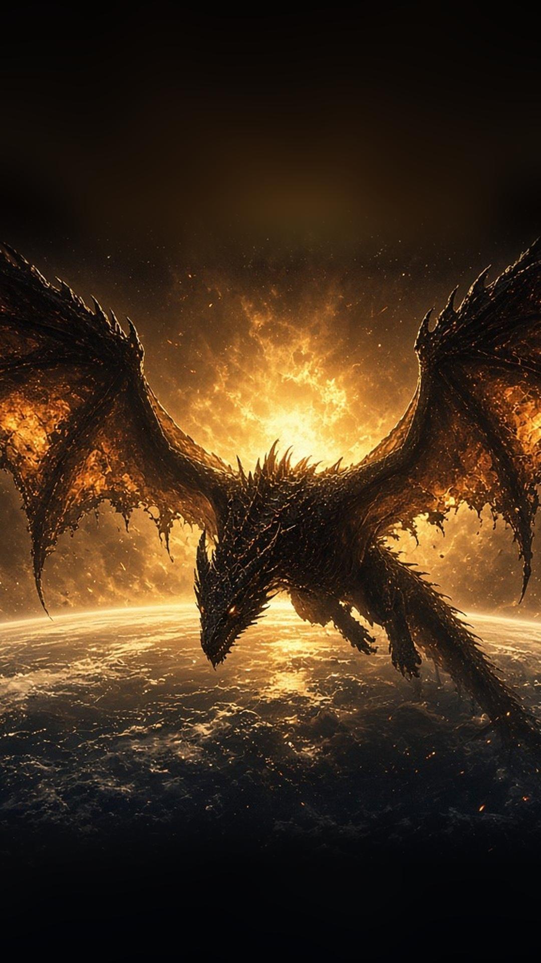 The eclipse dragon over the Earth